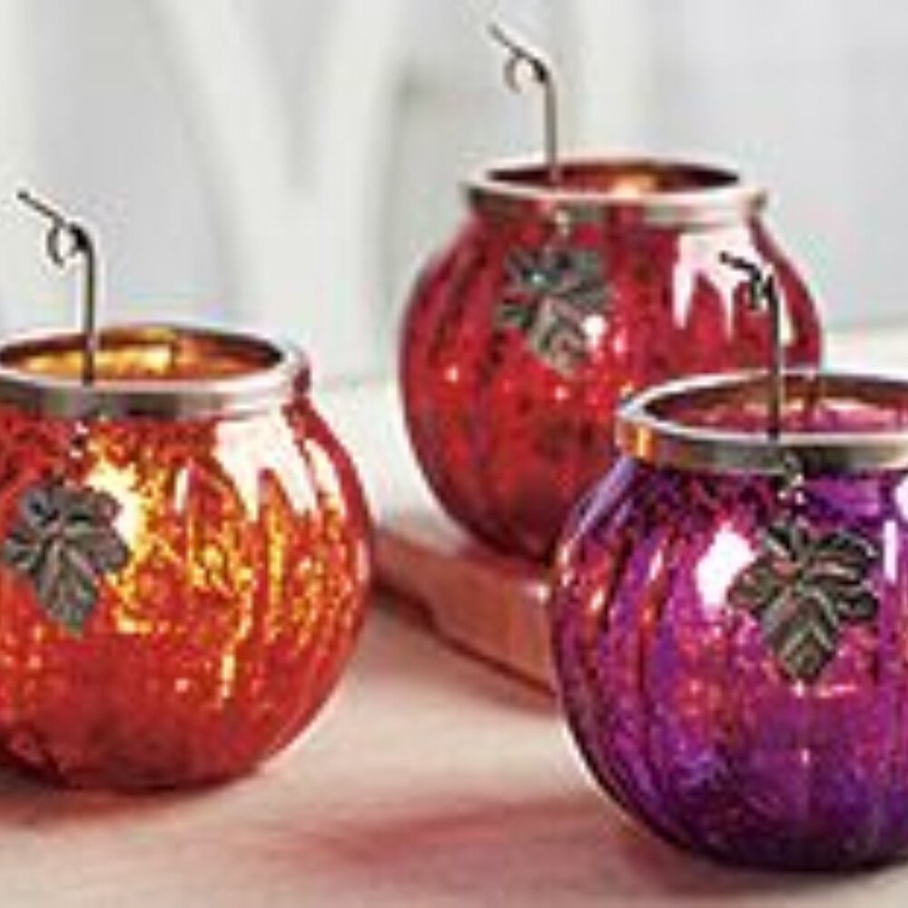 PartyLite Autumn Leaves Tealight Holder (Set of 3)